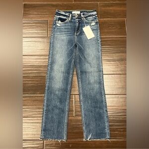 NWT Flying Monkey Distressed Blue Straight Leg Jeans